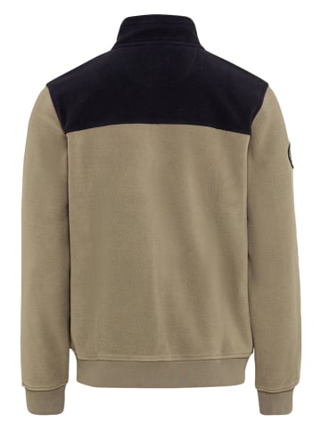Camel Active Fleecejacke in Khaki/ Schwarz