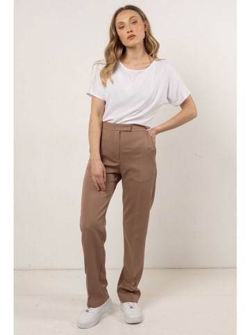 Awama Stoffen broek beige