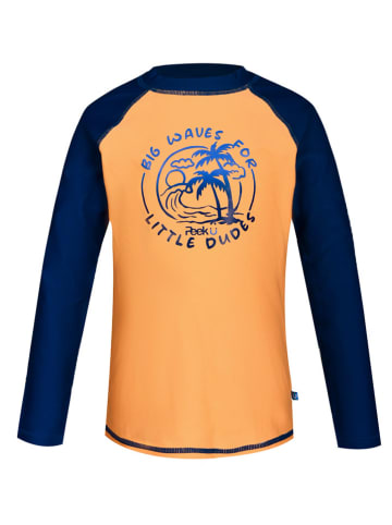 Peek U Badeshirt "Poseidon" in Dunkelblau/ Orange