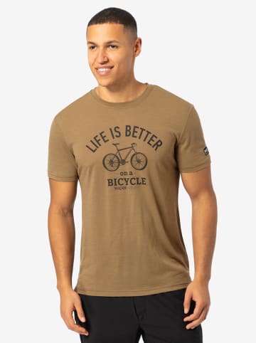 super.natural Funktionsshirt "Better Bike" in Hellbraun