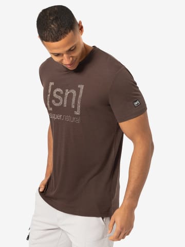 super.natural Functioneel shirt "Logo Lines" bruin