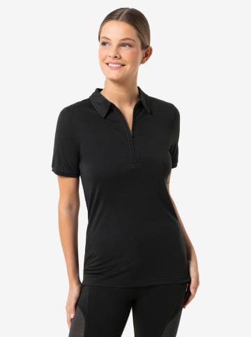 super.natural Poloshirt "Zip" in Schwarz