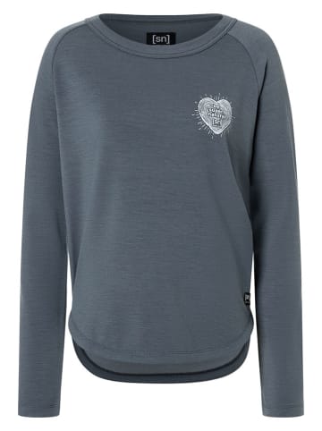 super.natural Funktionslongsleeve "Little Heartwood Crew" in Grau