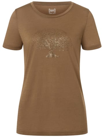 super.natural Functioneel shirt "Tree Of Knowledge" lichtbruin