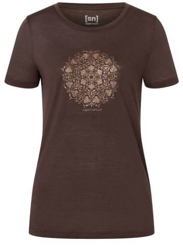 super.natural Funktionsshirt "Ornament" in Braun