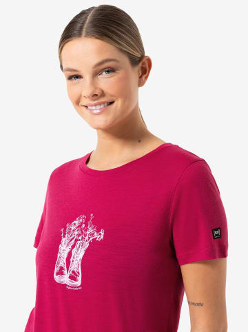 super.natural Functioneel shirt "Flower Boots" roze