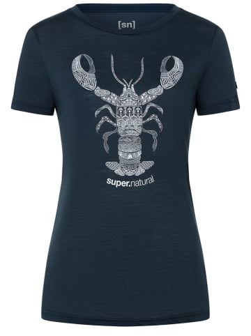 super.natural Functioneel shirt "Tattooed Lobster" donkerblauw