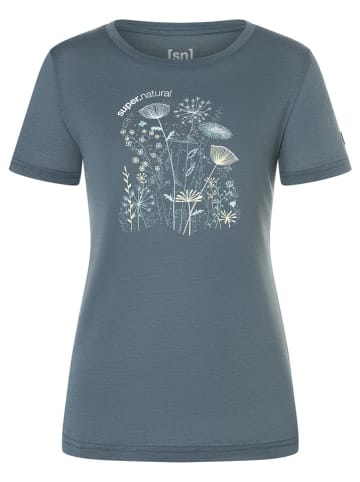 super.natural Funktionsshirt "Rock Flowers" in Blau