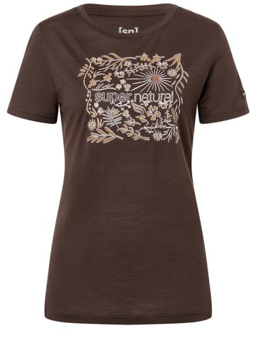 super.natural Funktionsshirt "Flower" in Braun
