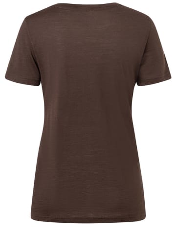 super.natural Functioneel shirt "Flower" bruin