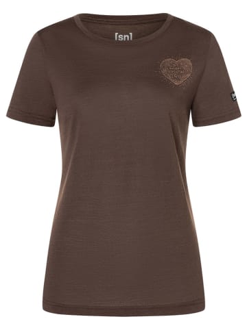 super.natural Functioneel shirt "Little Heartwood" bruin