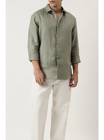 Marks & Spencer Linnen blouse olijfgroen