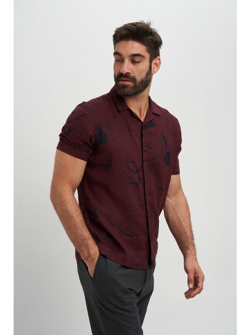 Marks & Spencer Hemd in Bordeaux/ Dunkelblau