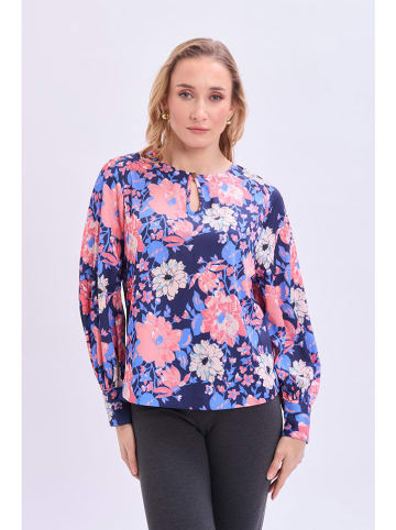Marks & Spencer Bluse in Dunkelblau/ Koralle
