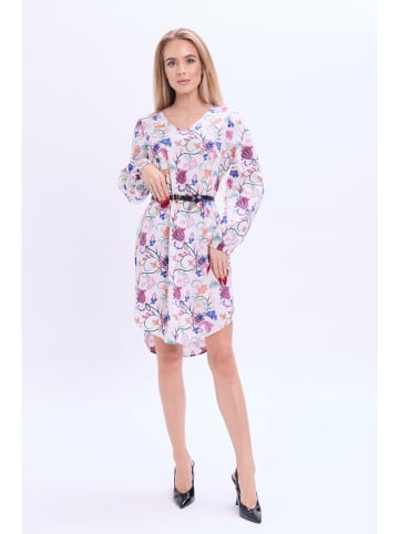 Marks & Spencer Sukienka w kolorze kremowo-niebiesko-jasnoróżowym