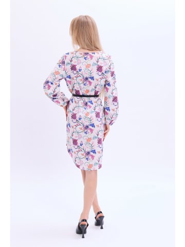 Marks & Spencer Kleid in Creme/ Blau/ Rosa