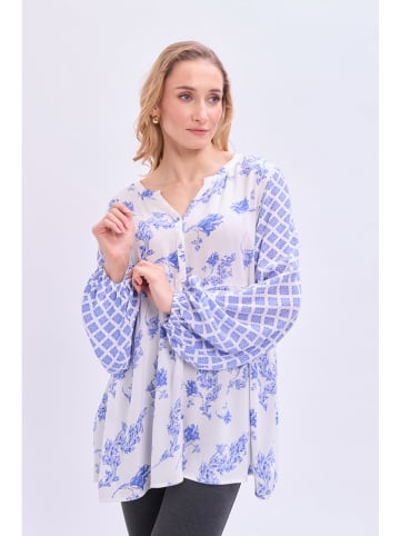 Marks & Spencer Bluse in Weiß/ Blau