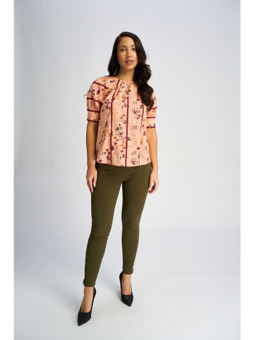 Marks & Spencer Bluse in Beige/ Bordeaux