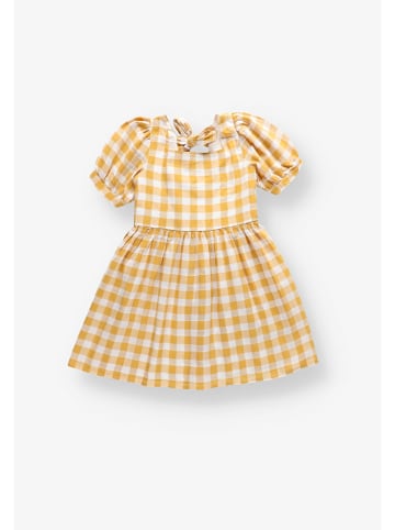 Marks & Spencer Sukienka w kolorze musztardowo-białym