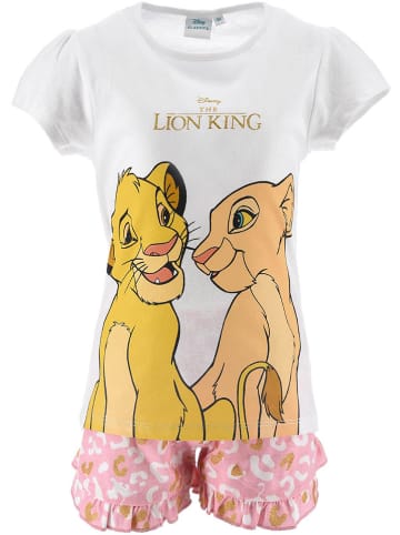 Disney König der Löwen Pyjama "Roi Lion" in Weiß/ Rosa/ Orange