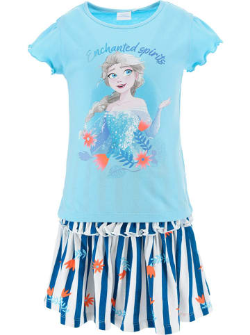Disney Frozen 2-częściowy zestaw "Kraina Lodu" w kolorze niebieskim ze wzorem