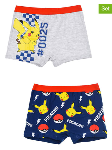 Pokémon 2er-Set: Boxershorts "Pokemon" in Dunkelblau/ Grau/ Bunt