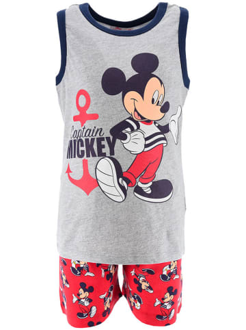 Disney Mickey Mouse Pyjama "Mickey" in Grau/ Rot