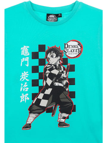 Demon slayer Shirt "Demon Slayer" in Türkis/ Schwarz