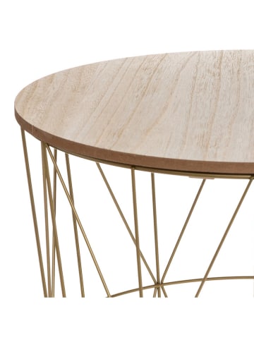 Joybos Beistelltisch in Beige/ Gold - (H)41 x Ø 40 cm