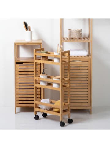 Joybos Badezimmerwagen in Hellbraun - (B)36 x (H)74,5 x (T)15 cm