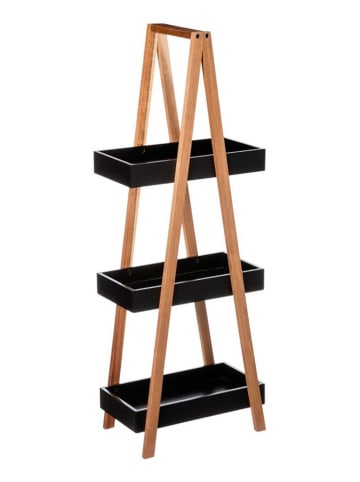 Joybos Badezimmerregal in Hellbraun/ Schwarz - (B)30 x (H)82 x (T)18 cm