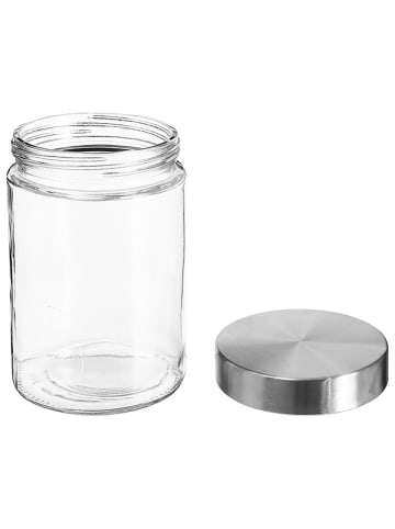 Joybos 4-delige set: voorraadglazen transparant/zilverkleurig - 1,2 l