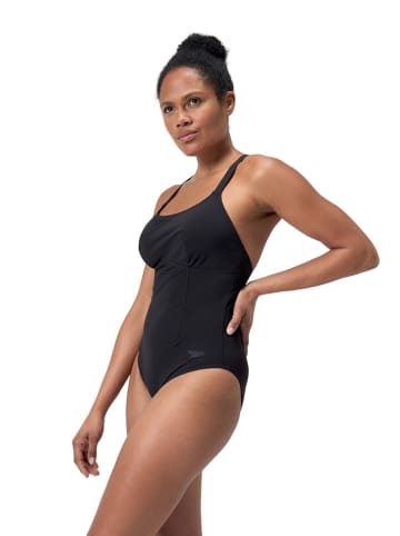 Speedo Badeanzug "Eco Cross" in Schwarz