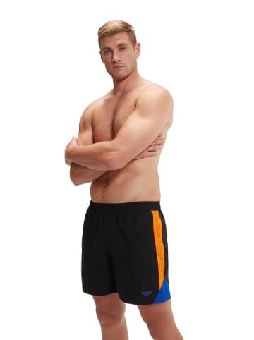 Speedo Szorty kąpielowe "Eco H-Boom" w kolorze czarno-pomarańczowo-niebieskim