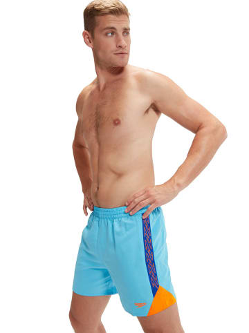 Speedo Szorty kąpielowe "Eco H-Boom" w kolorze błękitno-pomarańczowym