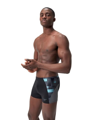 Speedo Badehose "Eco+ Max" in Schwarz/ Grau/ Hellblau