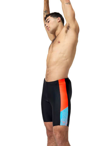 Speedo Badehose "Eco Dive" in Schwarz/ Orange/ Hellblau