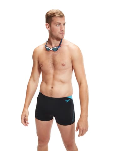 Speedo Badehose "Eco+ Hyperboom" in Schwarz/ Hellblau