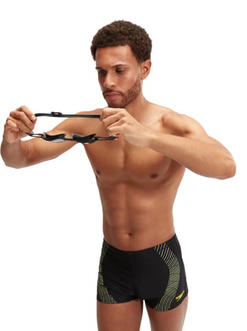 Speedo Badehose "Eco Tech" in Schwarz/ Gelb/ Hellblau
