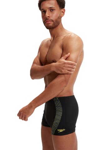 Speedo Badehose "Eco Tech" in Schwarz/ Gelb/ Hellblau
