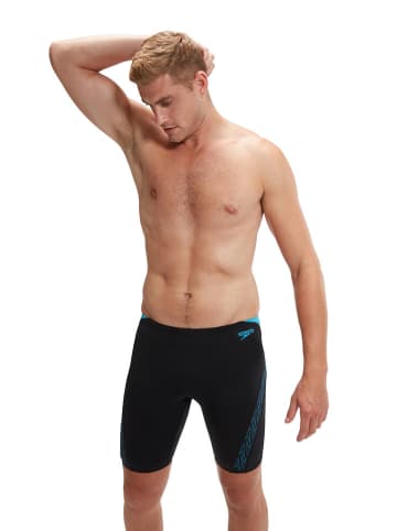 Speedo Badehose "Eco+ H-Boom" in Schwarz/ Hellblau