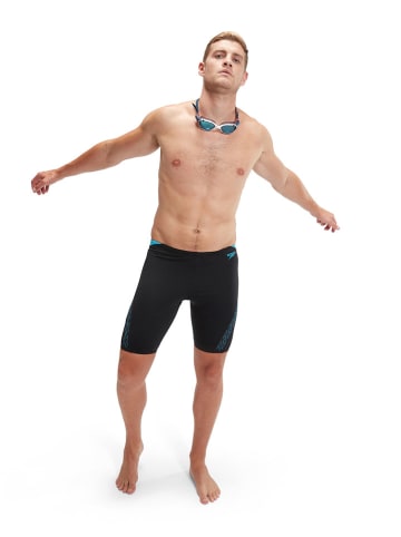 Speedo Badehose "Eco+ H-Boom" in Schwarz/ Hellblau