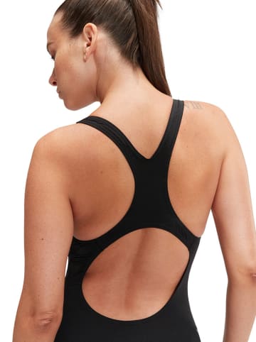 Speedo Badeanzug "Eco+ Dig" in Schwarz/ Hellblau/ Gelb