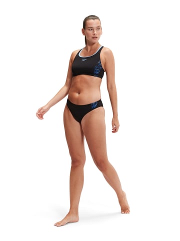 Speedo Bikini "Eco+ Placem" in Schwarz/ Hellblau/ Blau