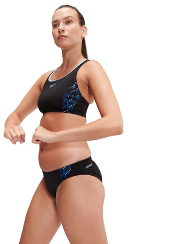 Speedo Bikini "Eco+ Placem" in Schwarz/ Hellblau/ Blau