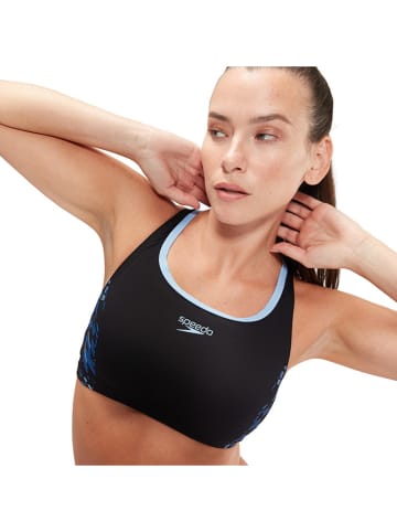 Speedo Bikini "Eco+ Placem" in Schwarz/ Hellblau/ Blau