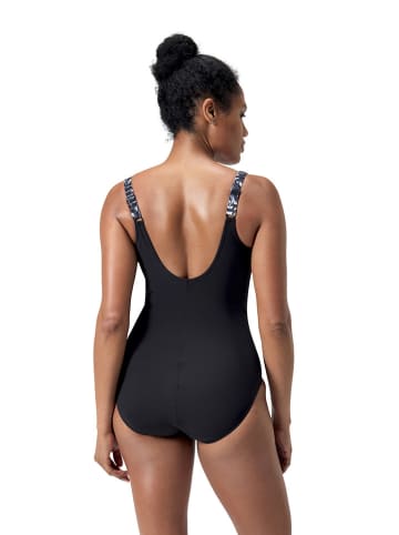 Speedo Badeanzug "Eco Lunalustre" in Schwarz/ Weiß
