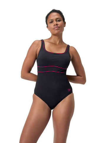 Speedo Badeanzug "Eco Contoureclipse" in Schwarz/ Rot