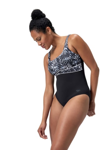 Speedo Badeanzug "Eco Conteclipse" in Schwarz/ Weiß