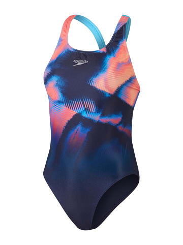 Speedo Badeanzug "Eco +"  in Dunkelblau/ Hellblau/ Rosa